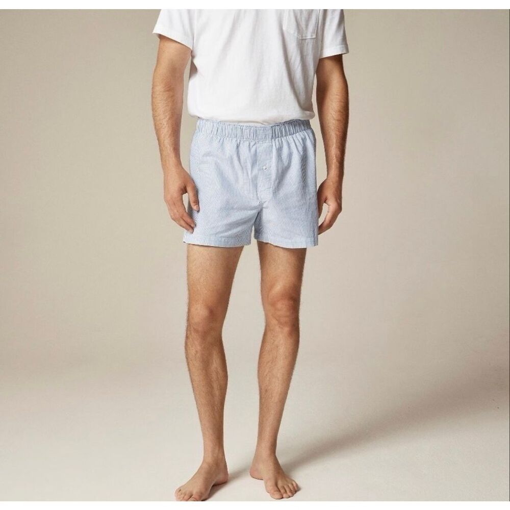J. Crew Boxer short in garment-dyed Broken-in organic cotton oxford Stripe NWT s